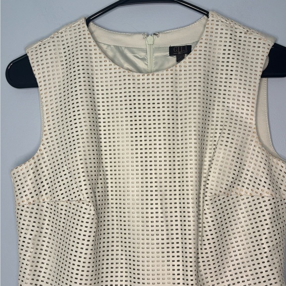 G.I.L.I. Black Mixed Media Sleeveless Top Faux Leather, Size 8 Chic Edgy Seafoam - Picture 5 of 6